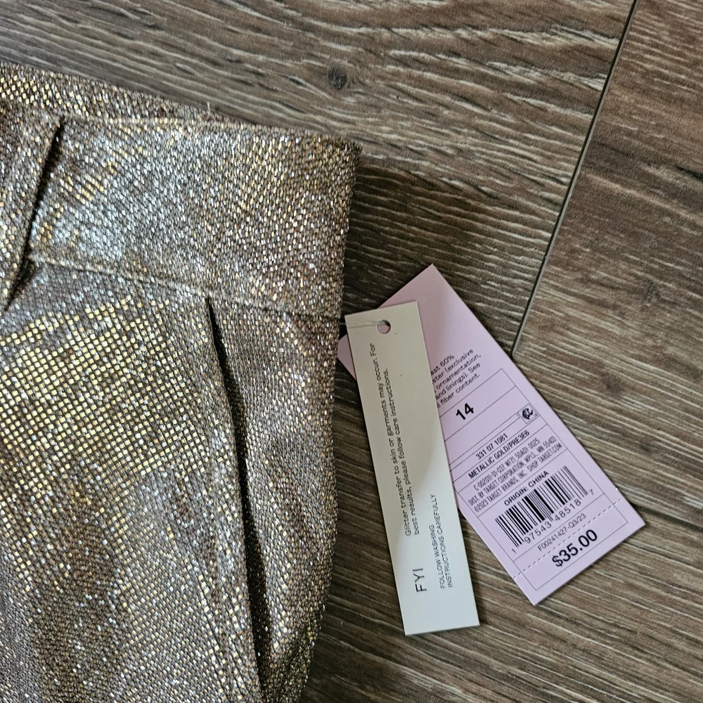 NWT Wild Fable Sparkly Gold New Years Eve Holiday Party Blazer Pants & Purse Set - Picture 8 of 15